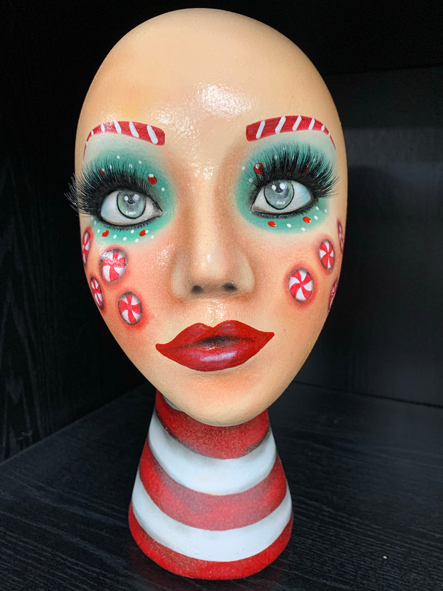 Mannequin head Candy Cane – WoodArtStudio
