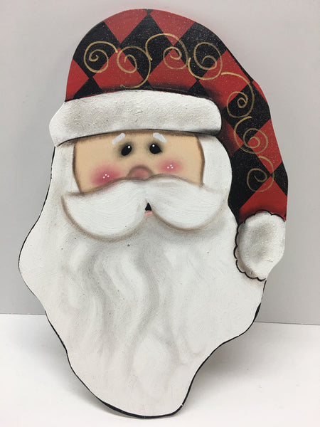 #1008 Santa Face, Harlequin Hat, 12.5"