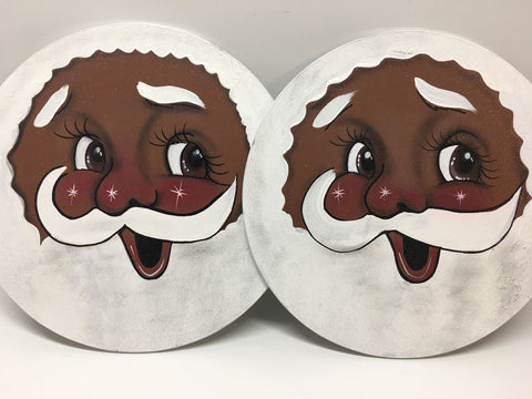 #1007 Santa Face, 12", Round, African American