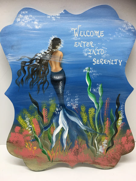 #604 Mermaid board 12x10”