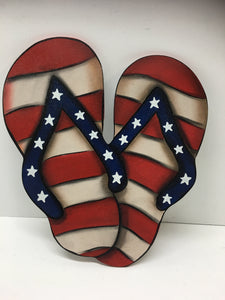 #704 Flip flops patriotic