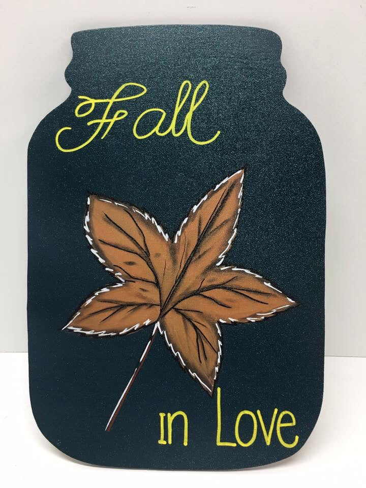 Fall in Love Mason Jar