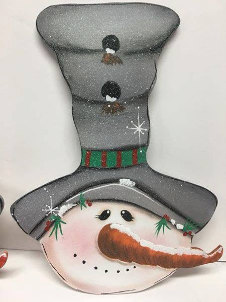 Snowman grey hat and nest 12"