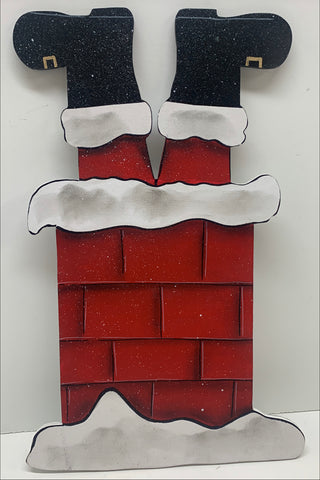 Santa in chimney 13"