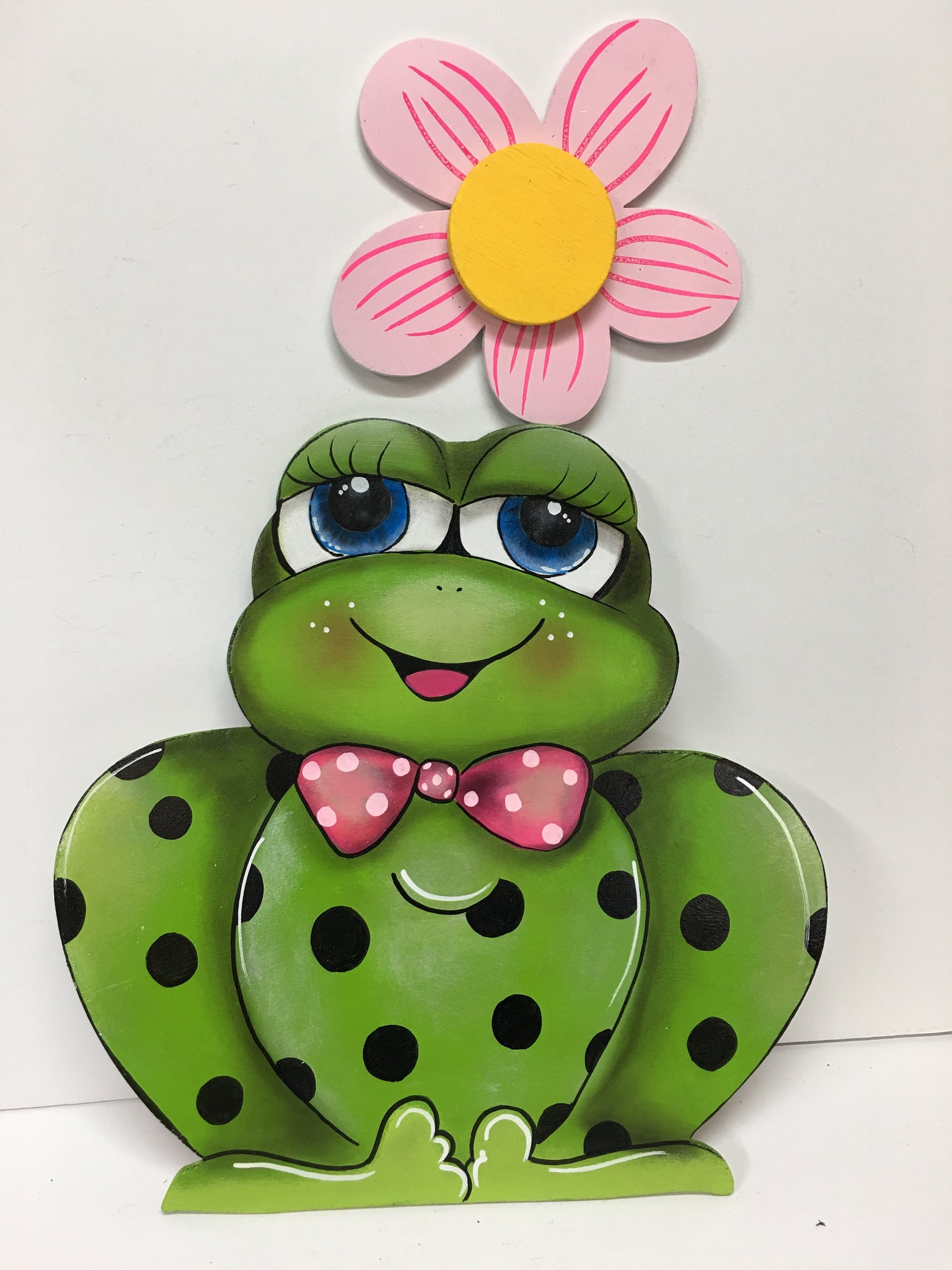 #403 Frog with flower 12.5”