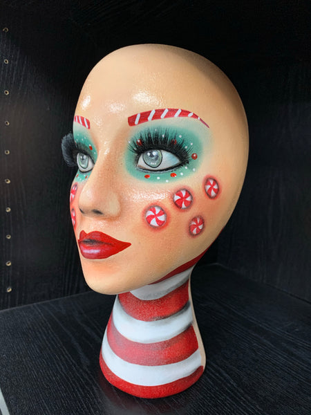 Mannequin head Candy Cane