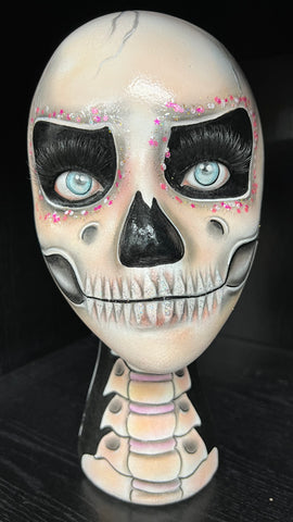 Mannequin head female sugar skull