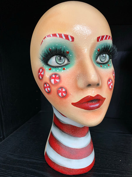 Mannequin head Candy Cane