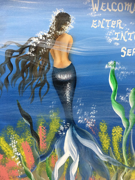 #604 Mermaid board 12x10”