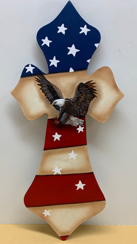 Cross eagle patriotic 16”