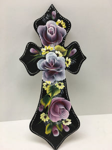 #1200 Cross with flowers 16”