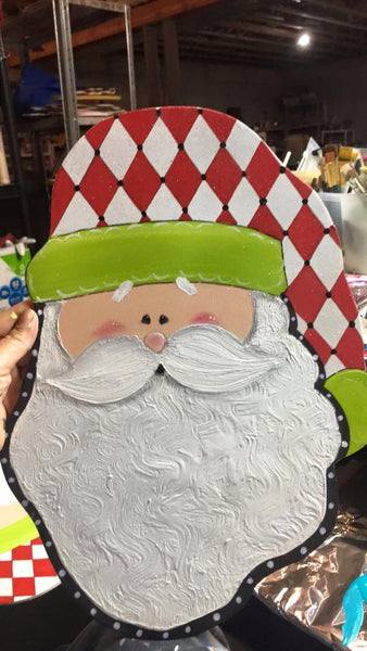 #1008 Santa Face, Harlequin Hat, 12.5"